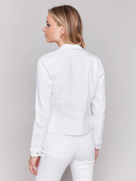 White Stretch Denim Jacket
