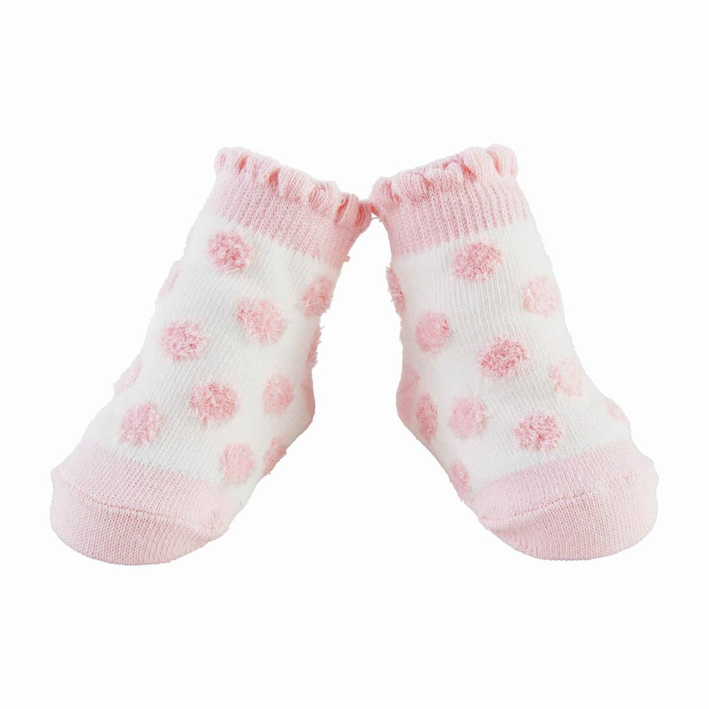Mudpie Pink Chenille Dot Baby Socks