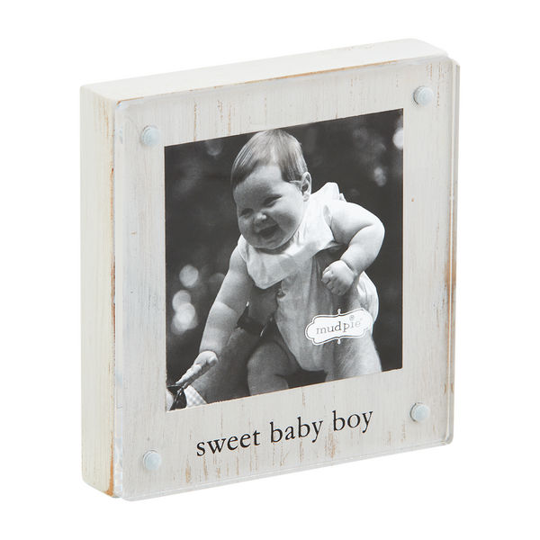 Mudpie Small Wood/Acrylic Frame-Baby Boy