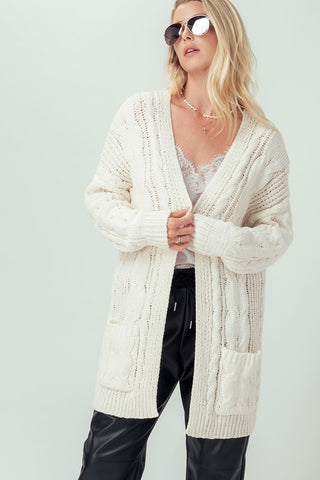 Ivory Cable Knit Cardigan