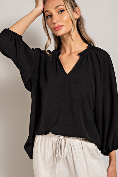 "The Brittany" 3/4 Puff Sleeve Top