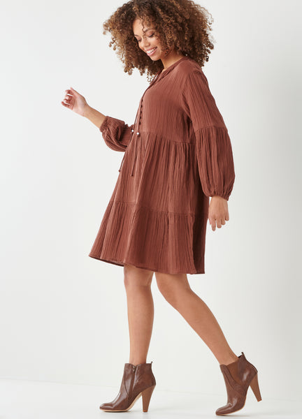 Rust Cotton Boho Dress