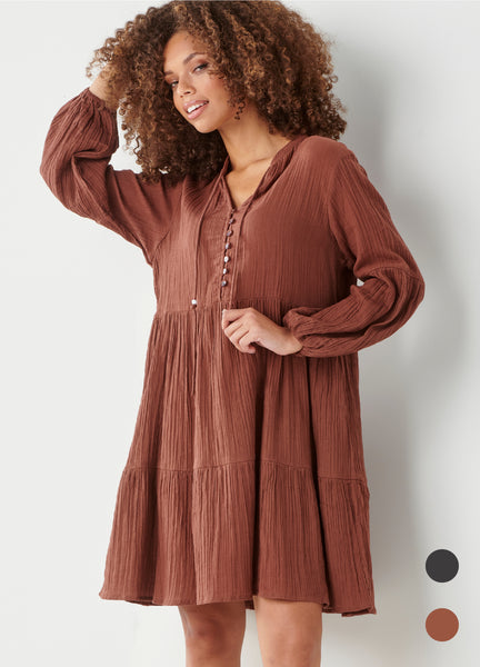 Rust Cotton Boho Dress