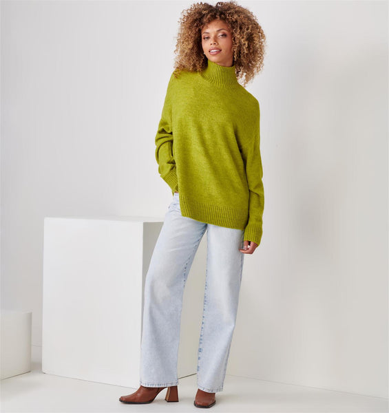 Lime Cropped Sweater