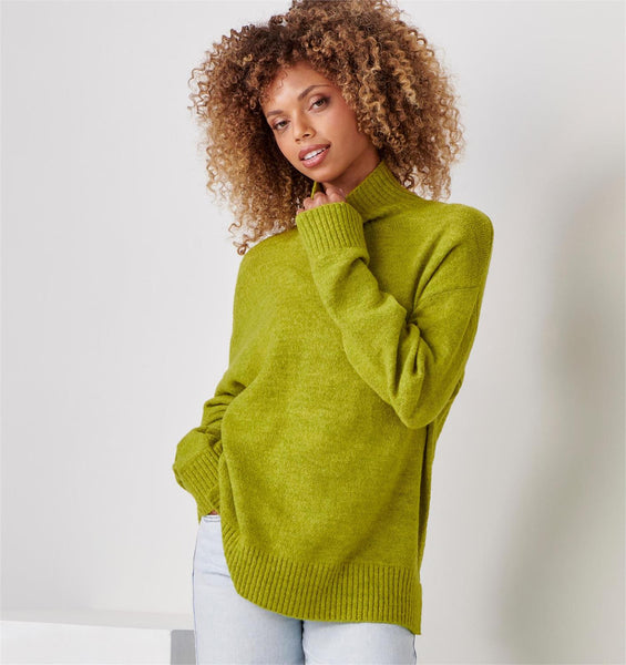 Lime Cropped Sweater