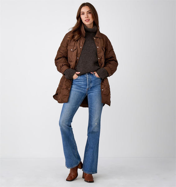 Brown Star Puffer Jacket