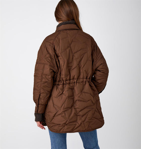 Brown Star Puffer Jacket