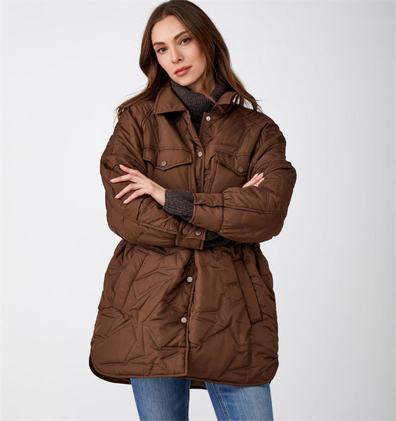 Brown Star Puffer Jacket