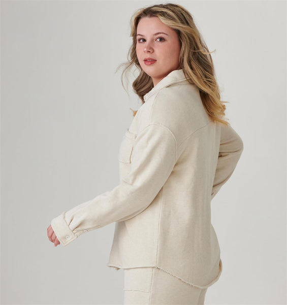 Oatmeal Cotton Raw Edge Shirt