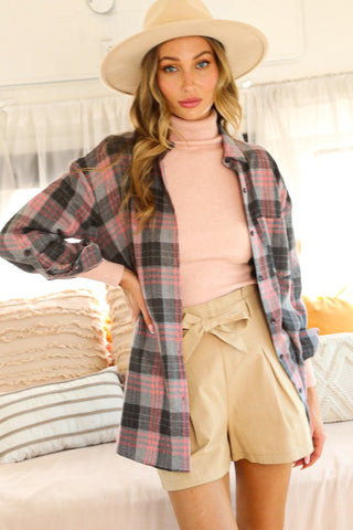 Pink Plaid Shirt