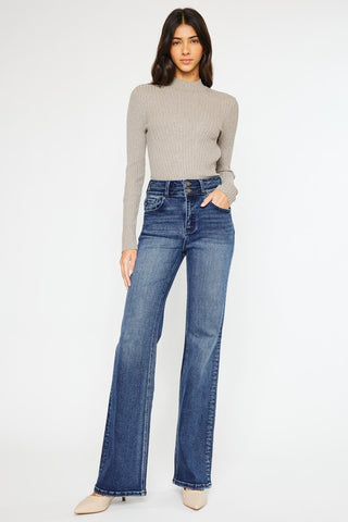 High Rise Wide Leg Flare Jeans