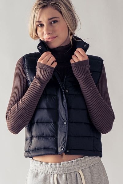 Stand Up Collar Padded Vest