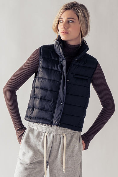 Stand Up Collar Padded Vest