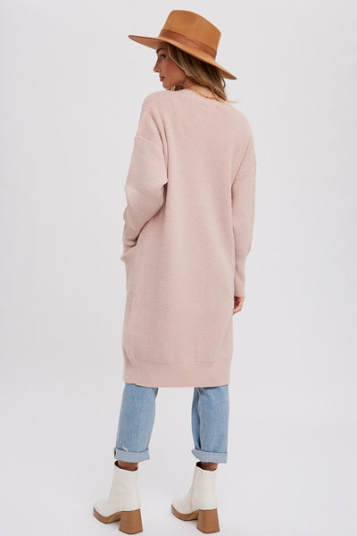 Blush Ribbed Cardigan