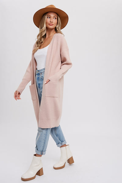 Blush Ribbed Cardigan