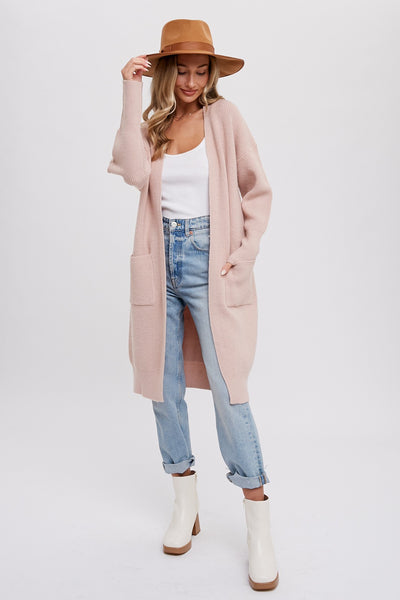 Blush Ribbed Cardigan