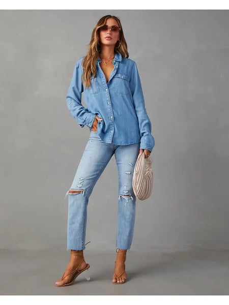 Adj. Sleeve Tencel Button Down Shirt