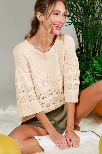 Cream Cutout Sweater