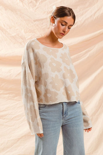 Loose Fit Floral Sweater