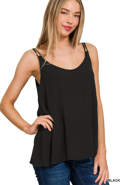 Double Strap Cami-Black