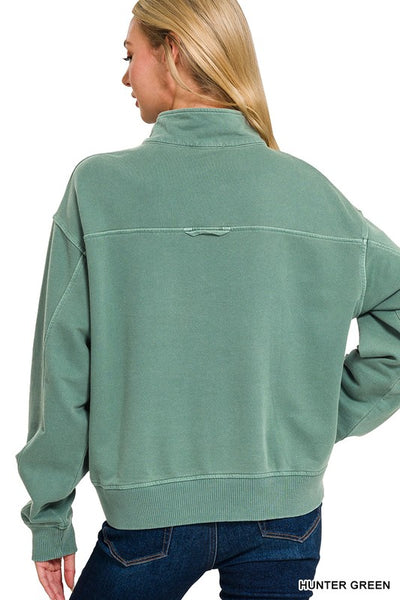 Wahed Hunter Green 1/2 Zip Sweatshirt