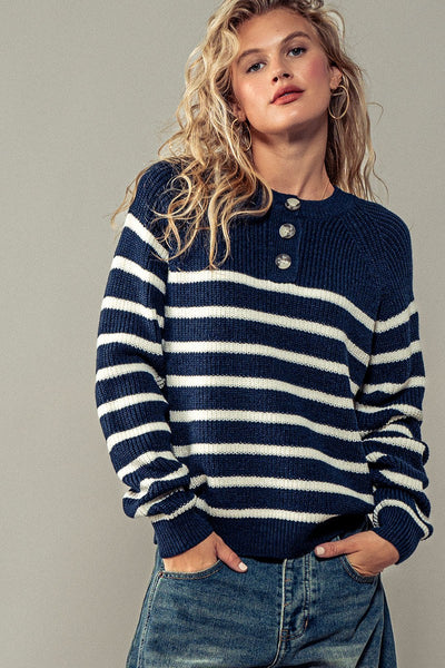 Striped Henley Sweater