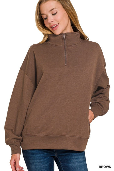 Brown 1/2 Zip Pullover