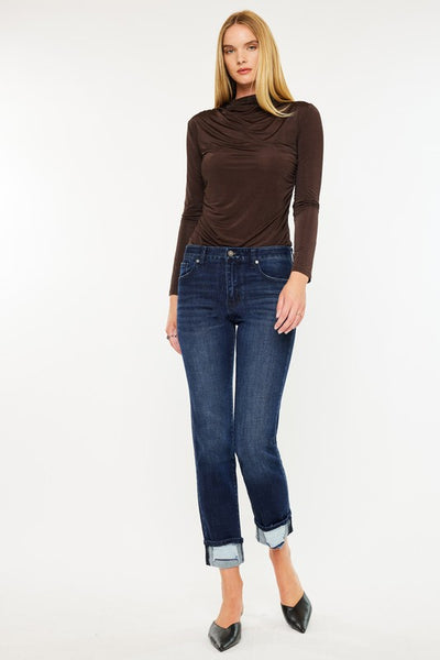 Mid-Rise Skinny Straight Jeans