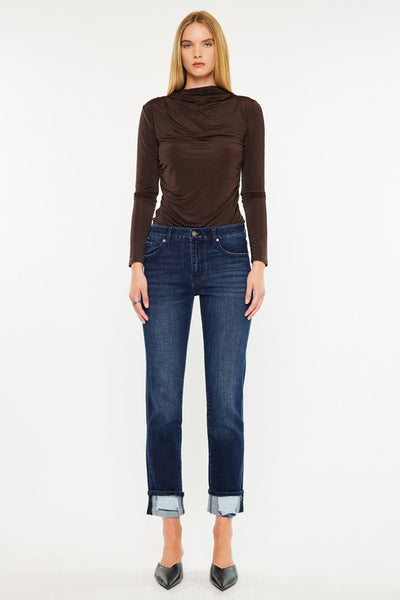 Mid-Rise Skinny Straight Jeans