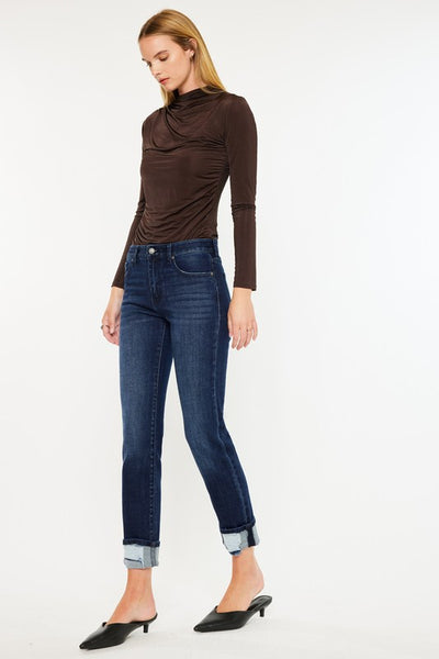 Mid-Rise Skinny Straight Jeans