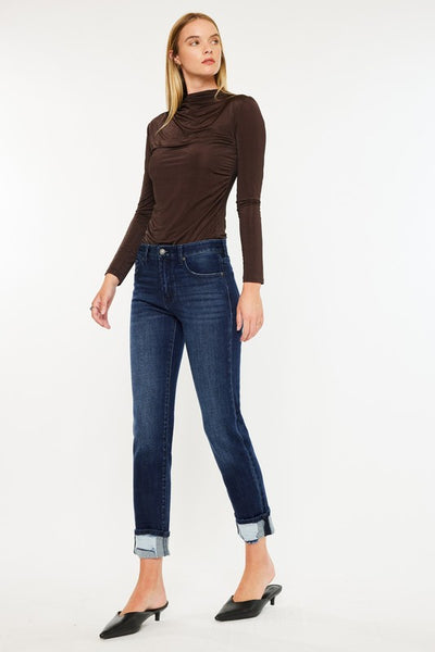 Mid-Rise Skinny Straight Jeans