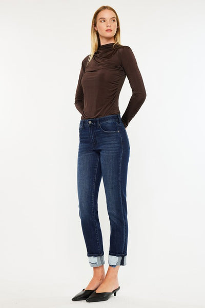 Mid-Rise Skinny Straight Jeans