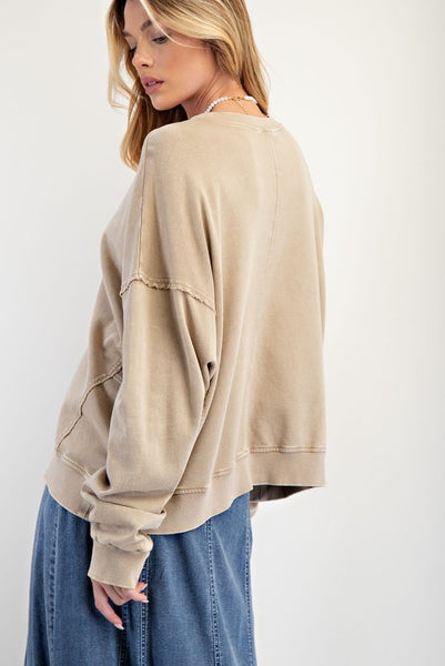 Flower Patch Sweatshirt-Mushroom