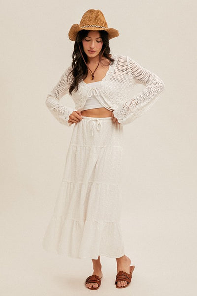 Tie Front Crochet Bolero