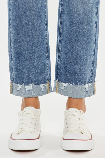 High-Rise Slim Straight Jeans