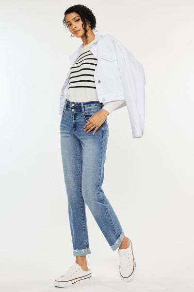 High-Rise Slim Straight Jeans