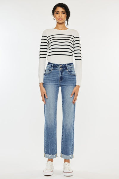 High-Rise Slim Straight Jeans