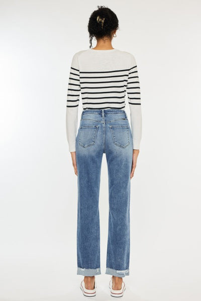 High-Rise Slim Straight Jeans