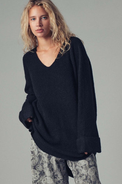 Charcoal Boho Knit Sweater