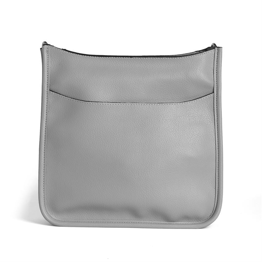 Mini Alma Messenger Bag w/Zipper-Gray