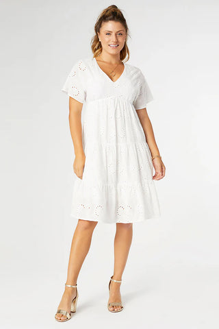 White Eyelet Lace Dress