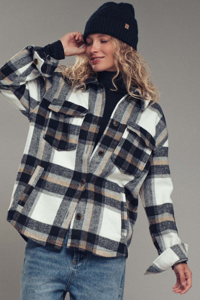 Relaxed Fit Plaid Shacket