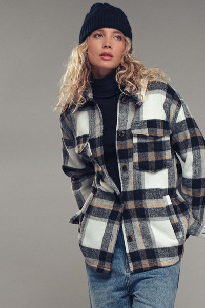 Relaxed Fit Plaid Shacket