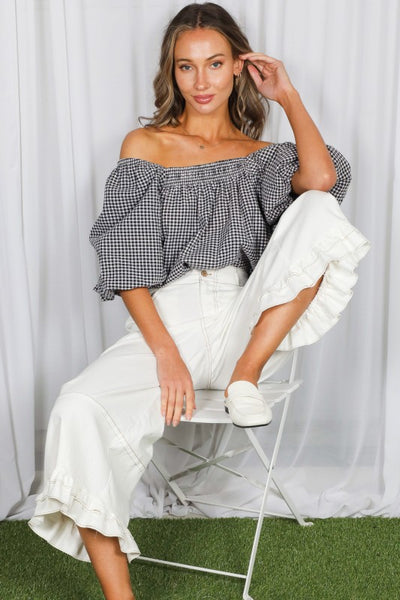 Black & White Gingham Blouse