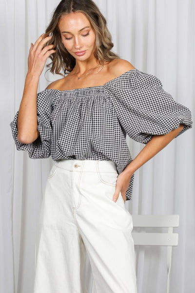 Black & White Gingham Blouse