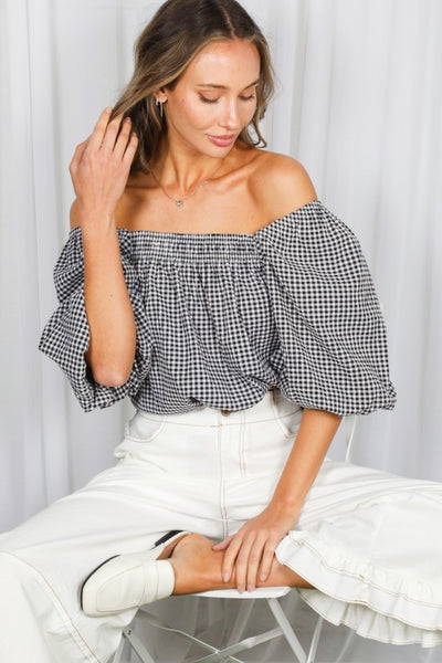 Black & White Gingham Blouse