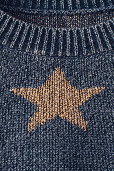 Mineral Wash Navy Star Sweater