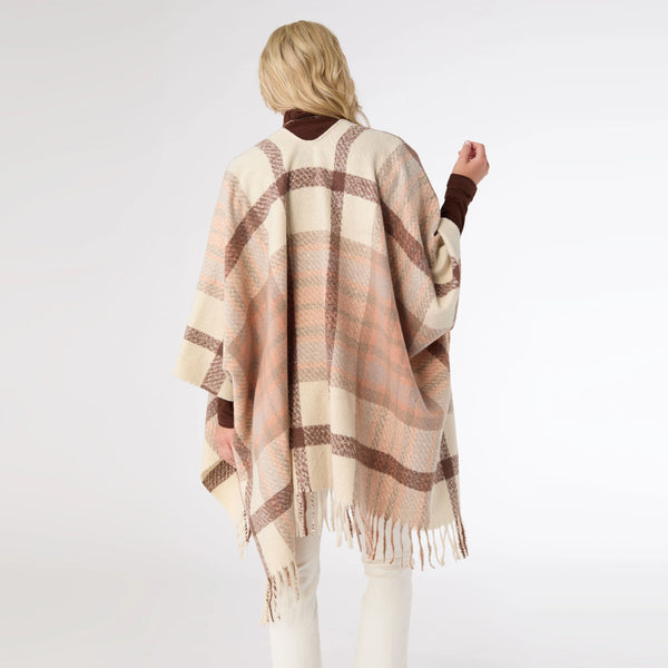 Lightweight Plaid Poncho
