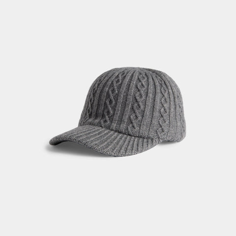 Sweater Knit Baseball Hat-Gray