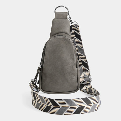 Rhea Crossbody w/Strap-Gray